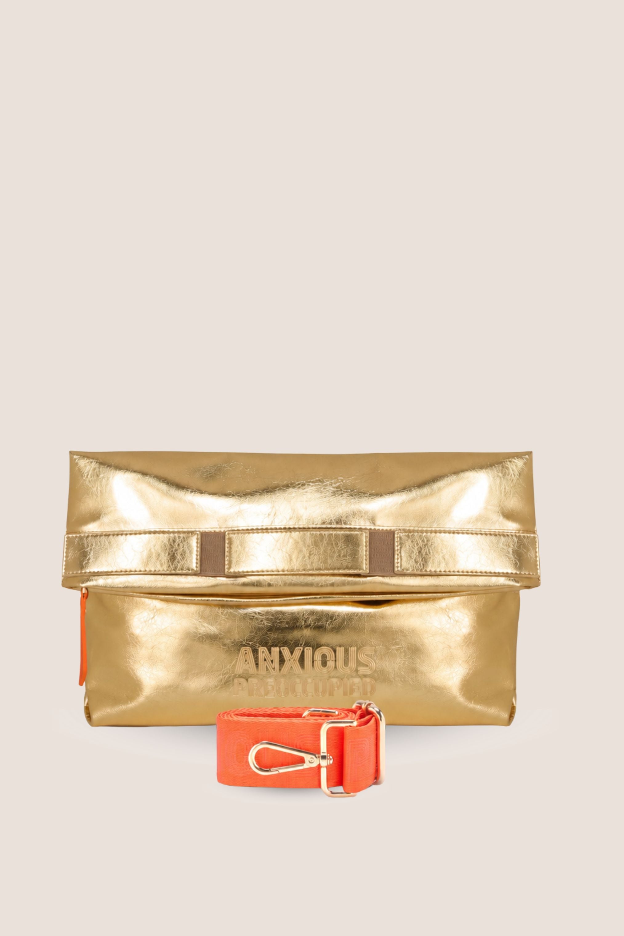 The Convertible Clutch to Tote: Gold