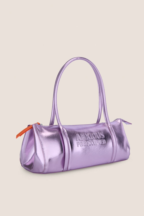 Load image 1 in gallery view. The Barrel Bag: Lilac Metallic