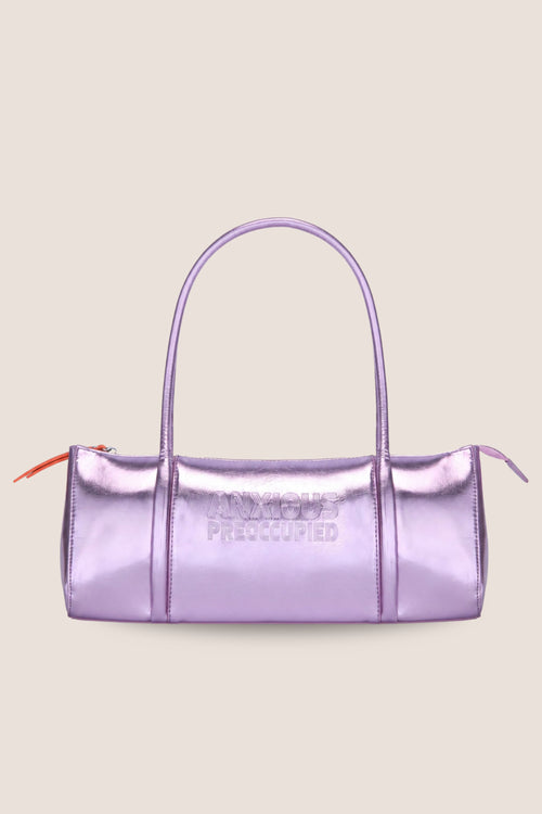 Load image 1 in gallery view. The Barrel Bag: Lilac Metallic