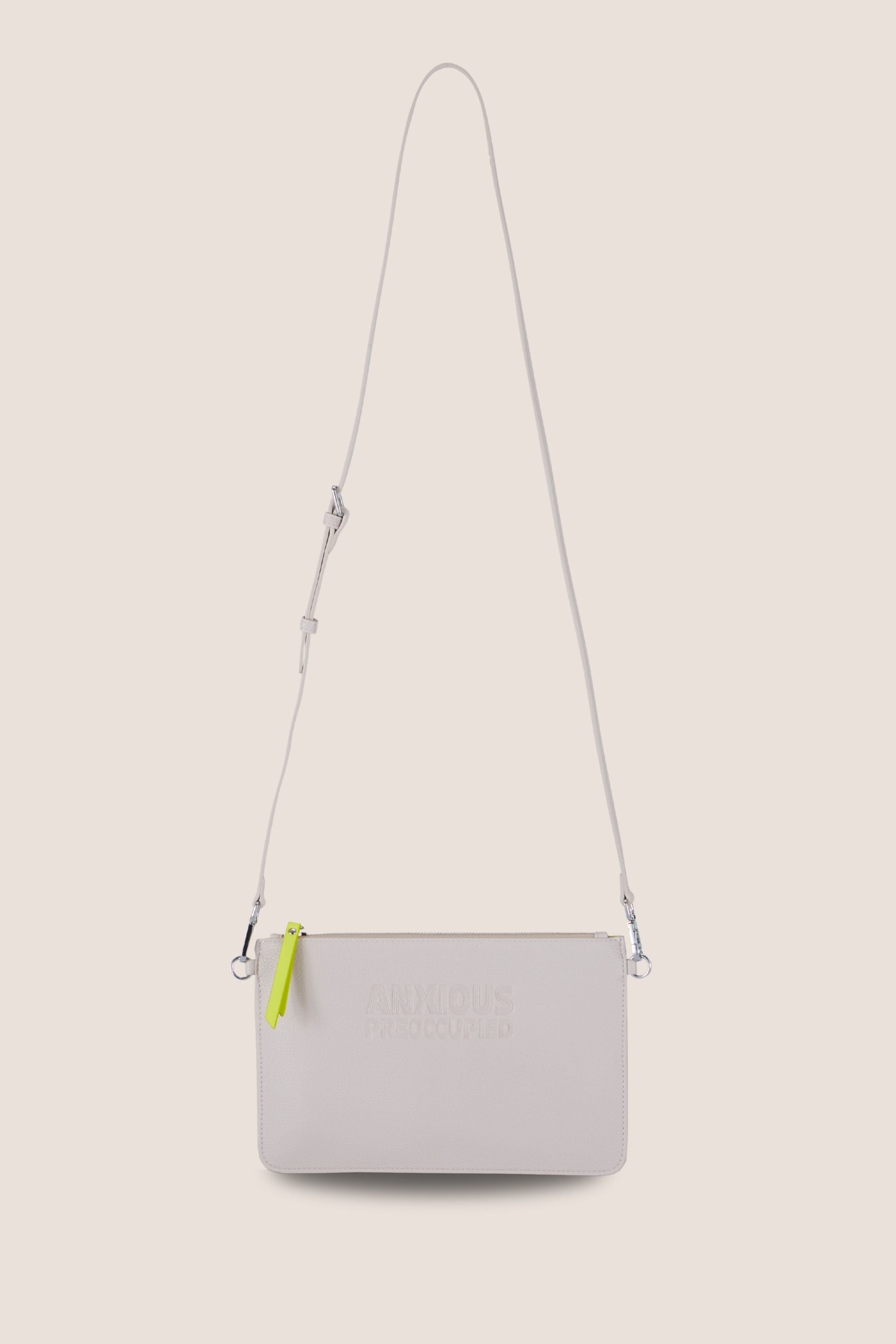 The Clutch Bag/Wallet: Beige Crossbody Removable Strap