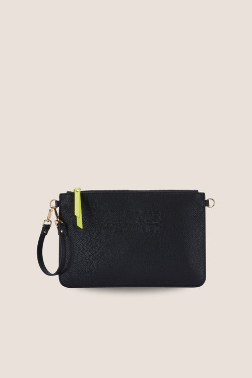Load image 1 in gallery view. The Clutch Bag/Wallet: Black Crossbody Removable Strap