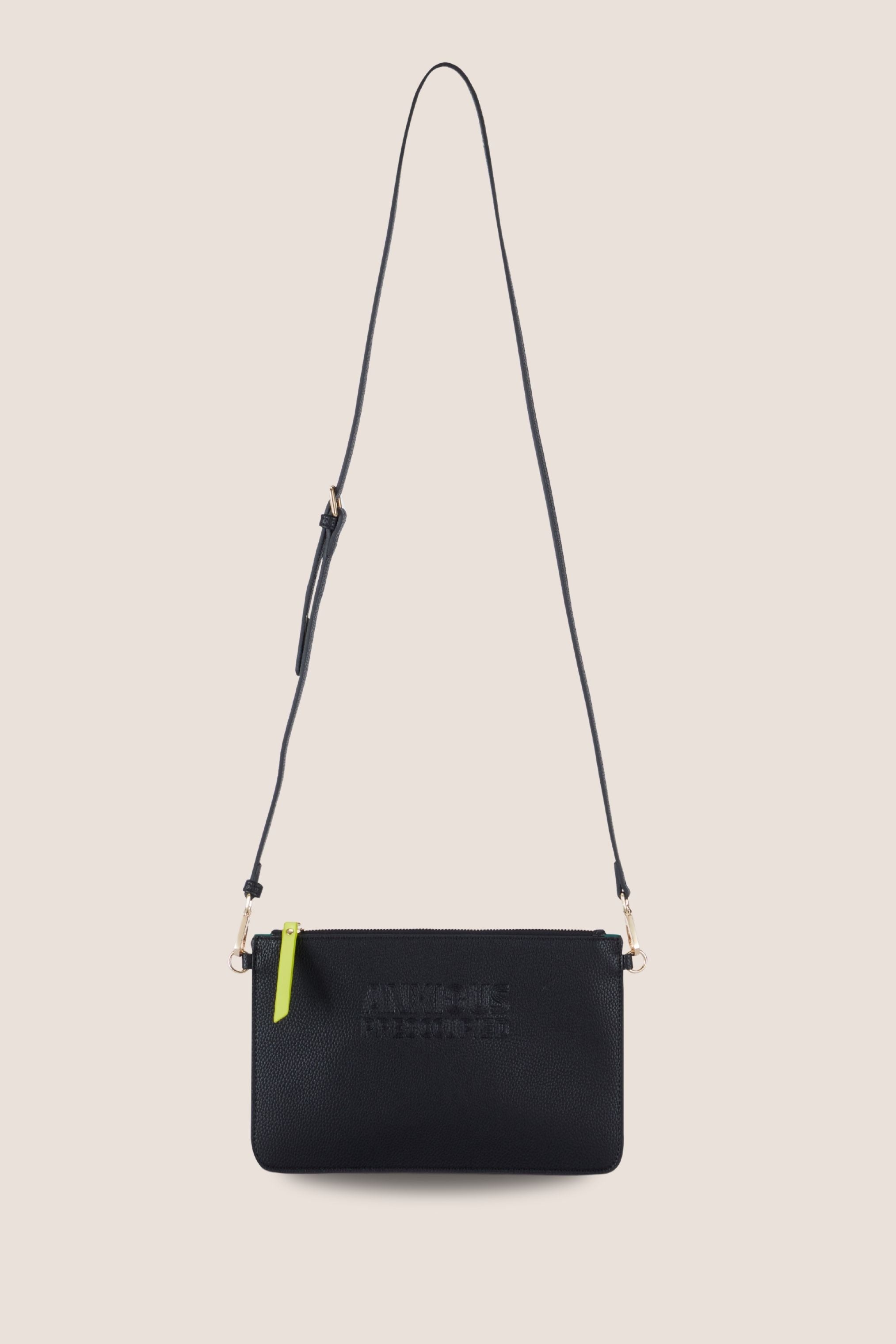 The Clutch Bag/Wallet: Black Crossbody Removable Strap