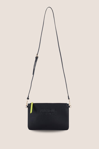 The Clutch Bag/Wallet: Black Crossbody Removable Strap