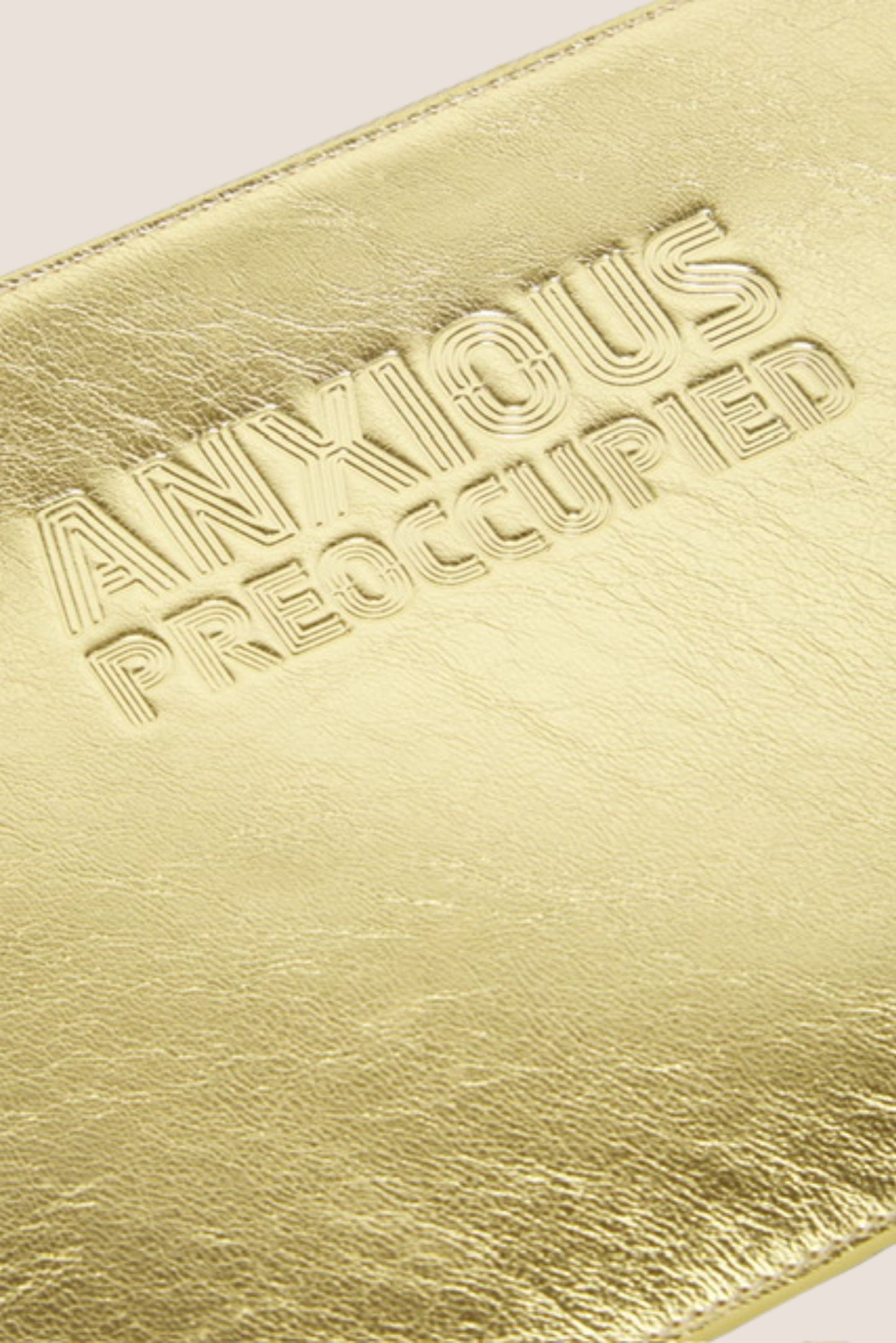 The Clutch Bag/Wallet: Gold Metallic Crossbody Removable Strap