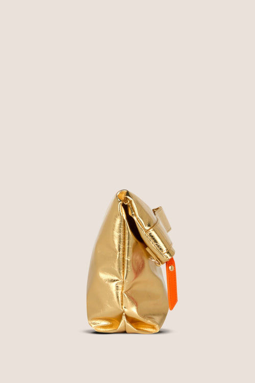 Load image 1 in gallery view. The Convertible Clutch to Tote: Gold