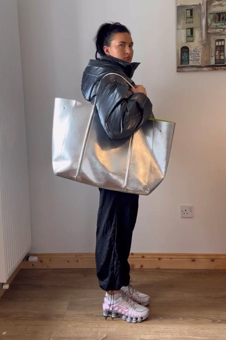 ★ANOETIC★ ANC QUILTING TOTE BAG_SILVER MUSINSA | ANOETIC ANC QUILTING BIG BAG_SILVER