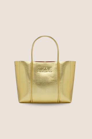 The Mid Tote Bag: Gold Metallic