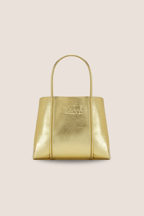 Load image 1 in gallery view. The Mid Tote Bag: Gold Metallic