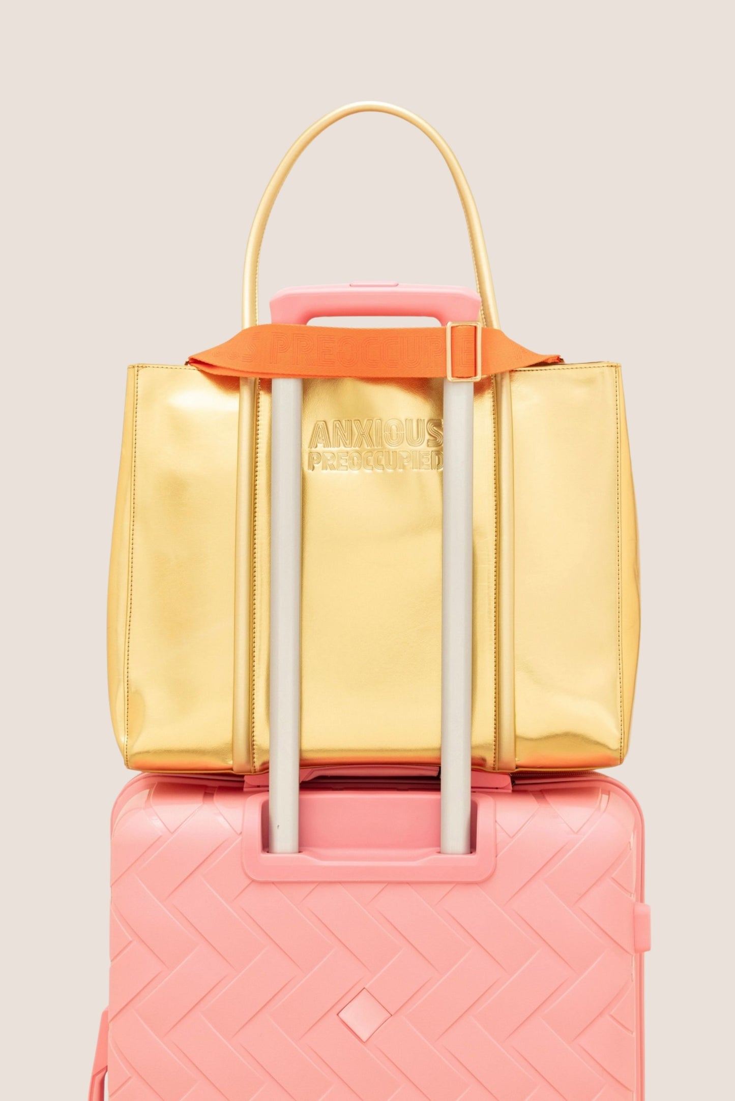 The Mid Tote Bag: Gold Metallic