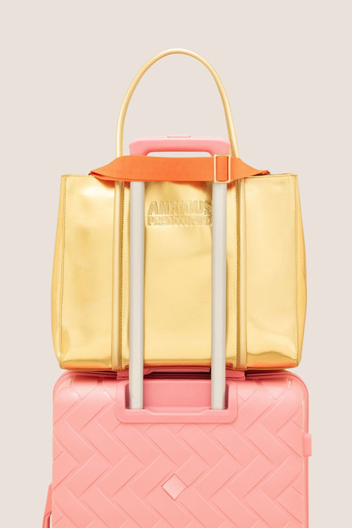 Load image 1 in gallery view. The Mid Tote Bag: Gold Metallic