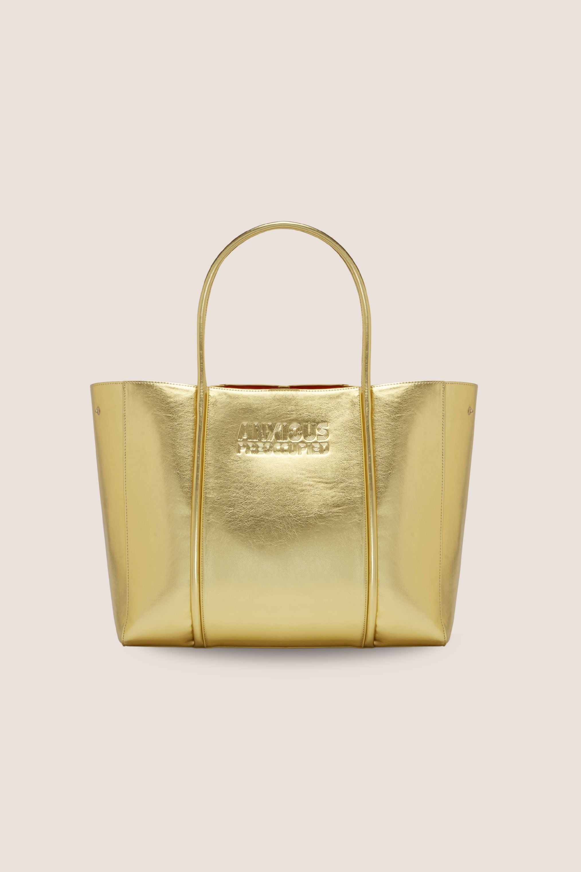 The Mid Tote Bag: Gold Metallic