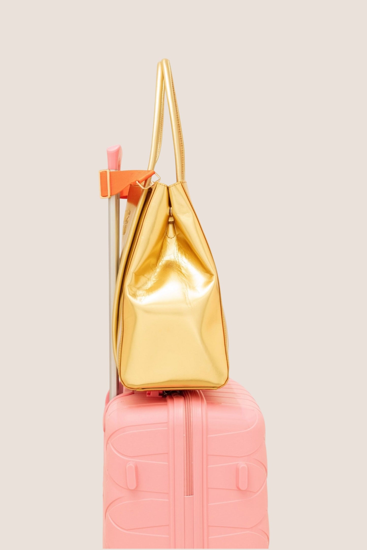 The Mid Tote Bag: Gold Metallic