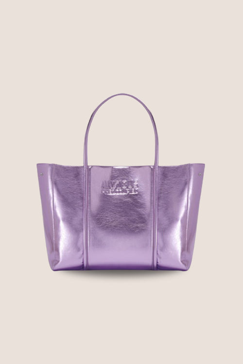 Load image 1 in gallery view. The Mid Tote Bag: Lilac Metallic