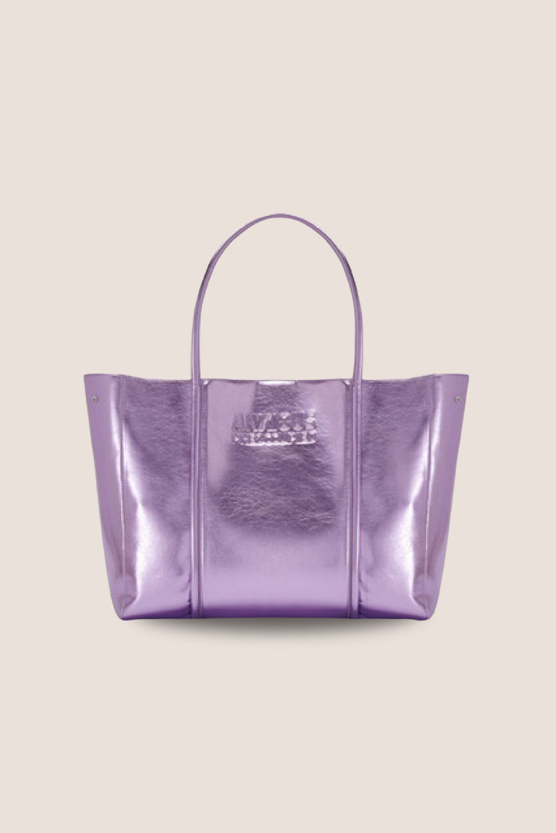 The Mid Tote Bag: Lilac Metallic