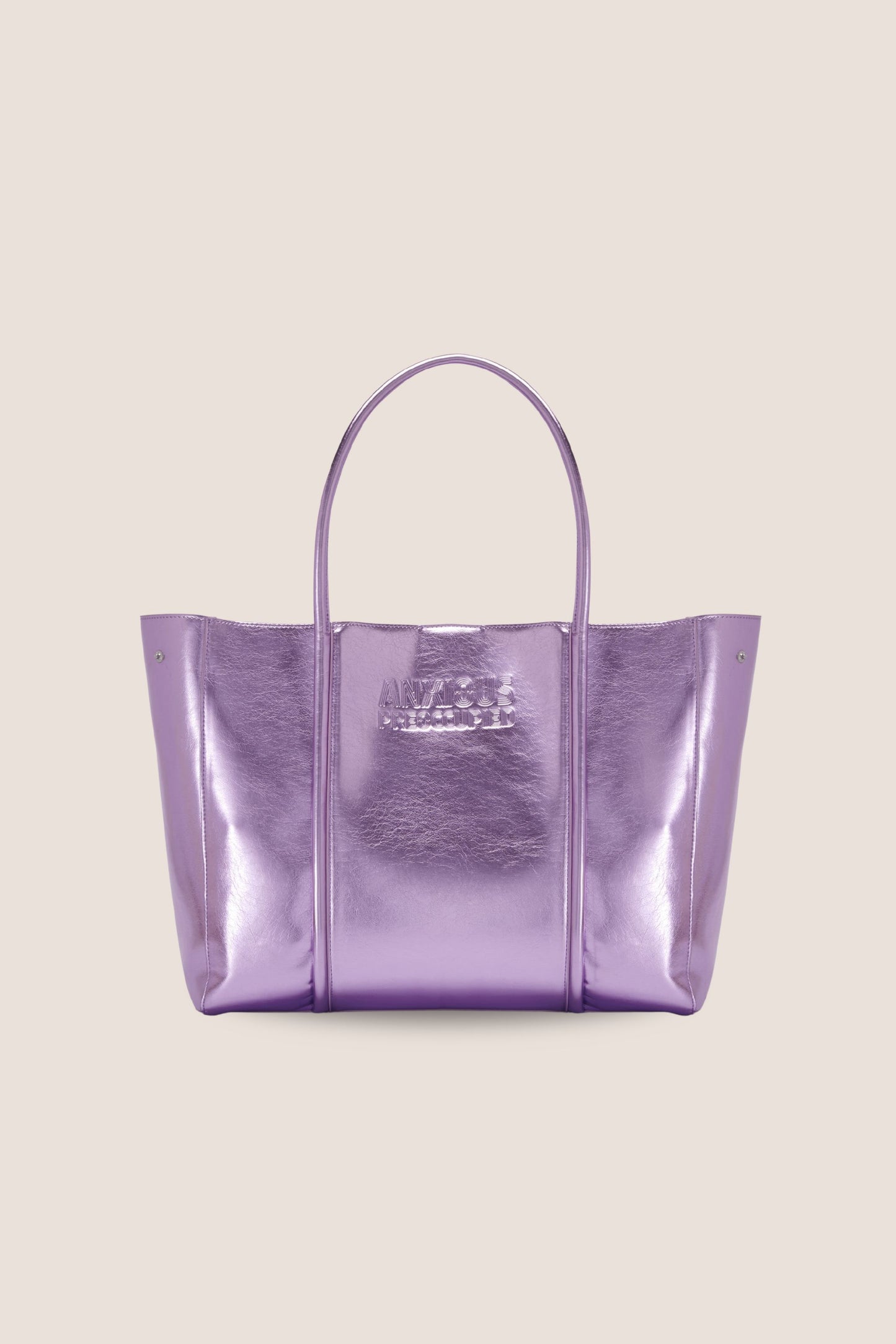 The Mid Tote Bag: Lilac Metallic