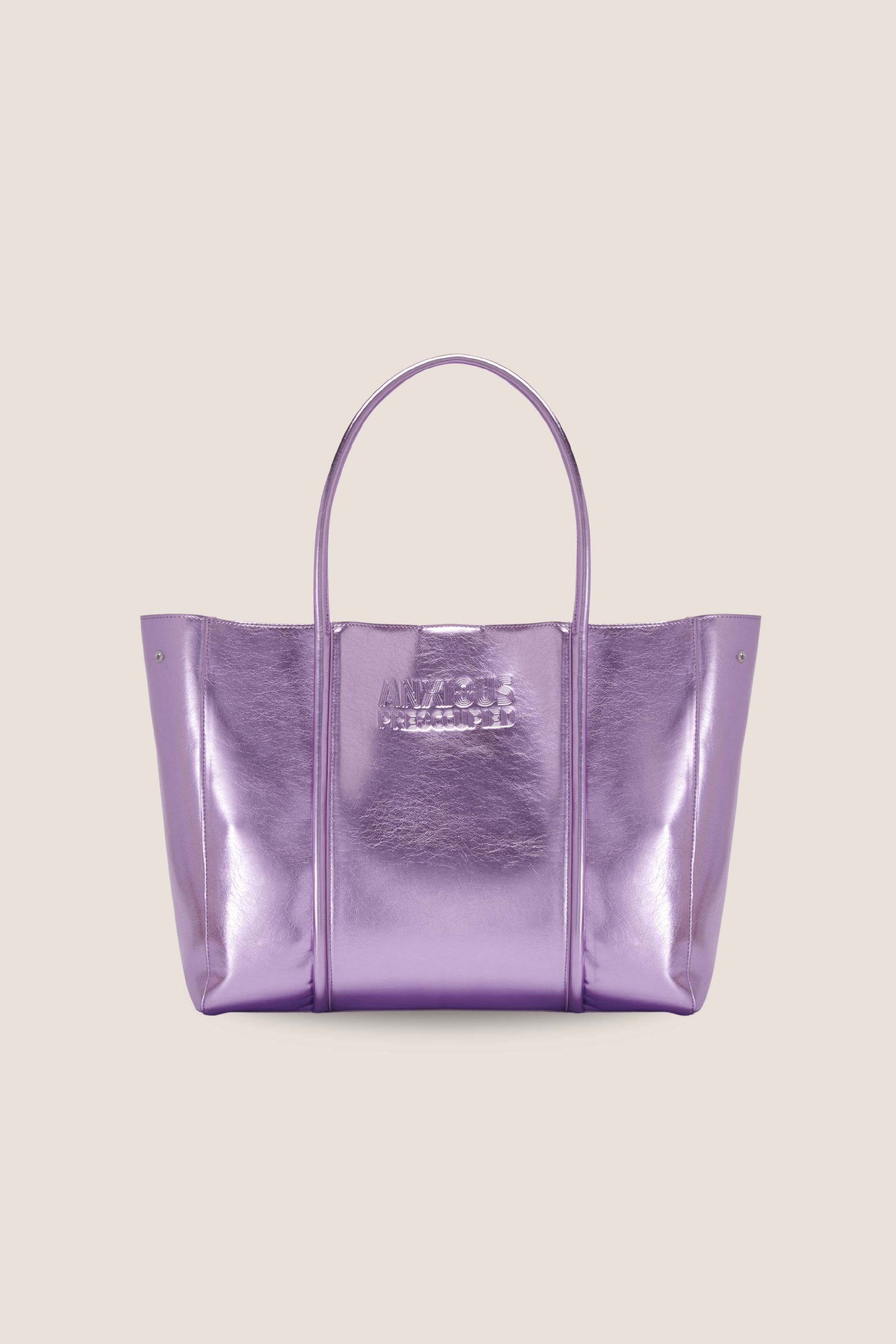 The Mid Tote Bag: Lilac Metallic