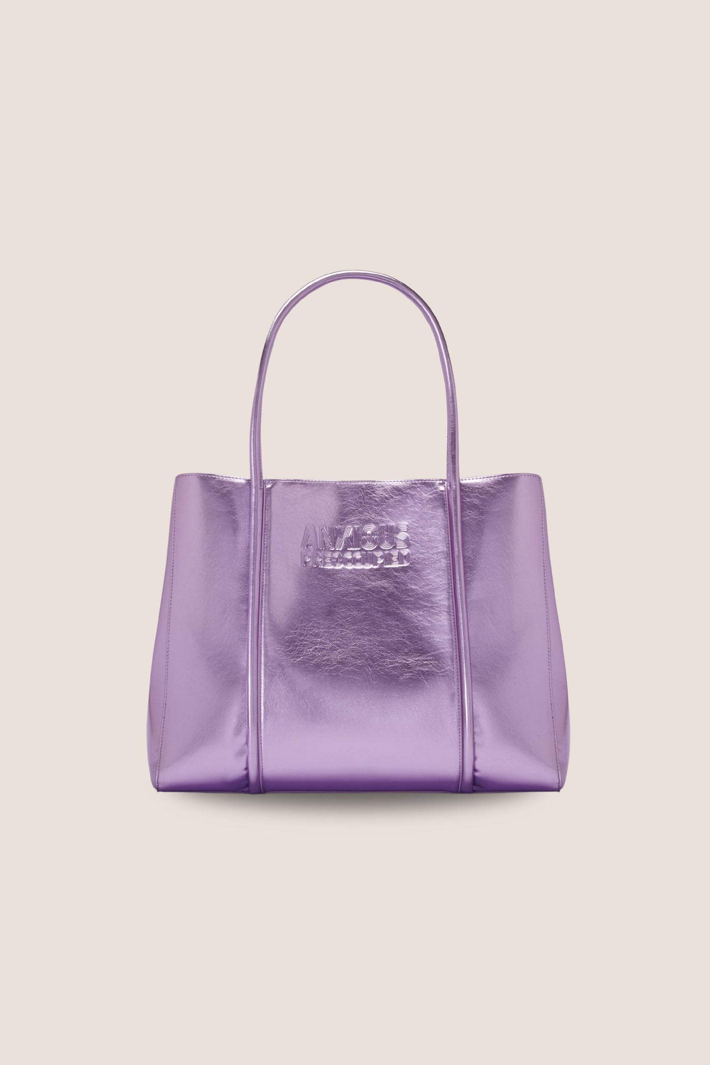 The Mid Tote Bag: Lilac Metallic