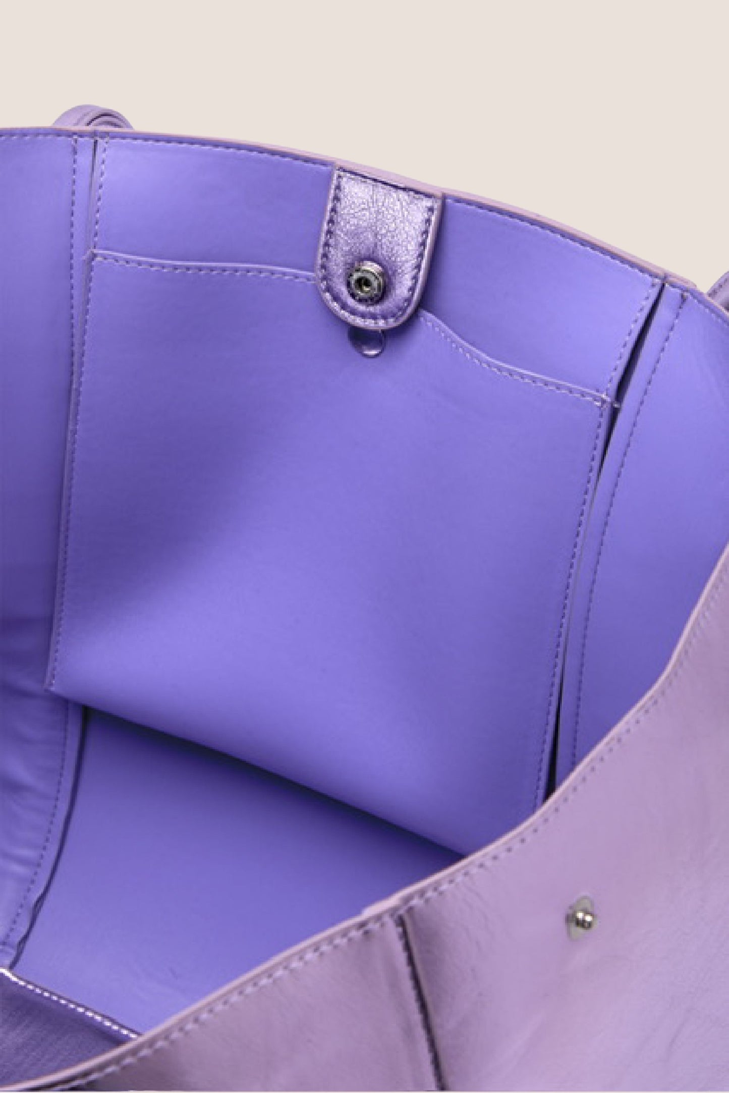 The Mid Tote Bag: Lilac Metallic