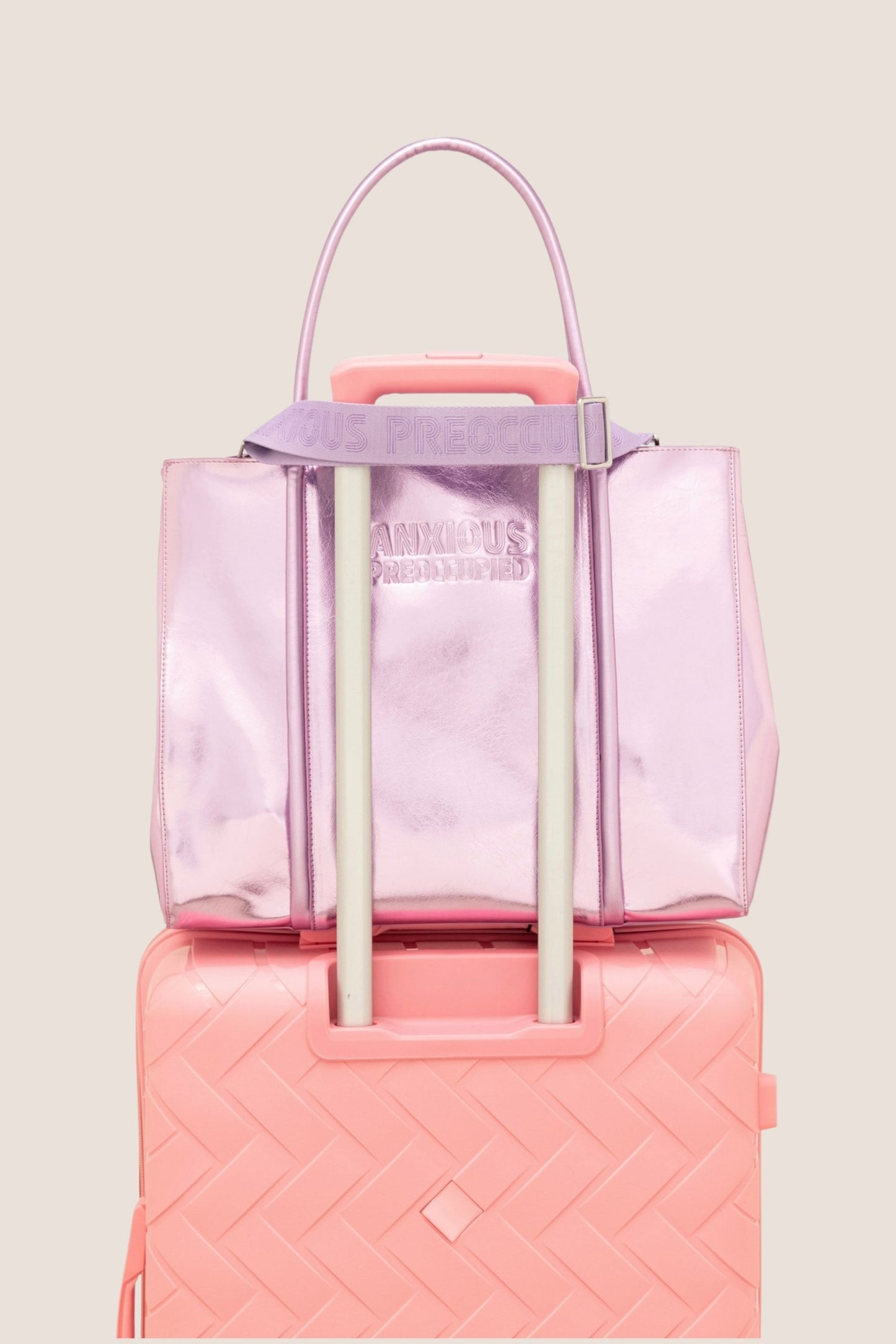 The Mid Tote Bag: Lilac Metallic