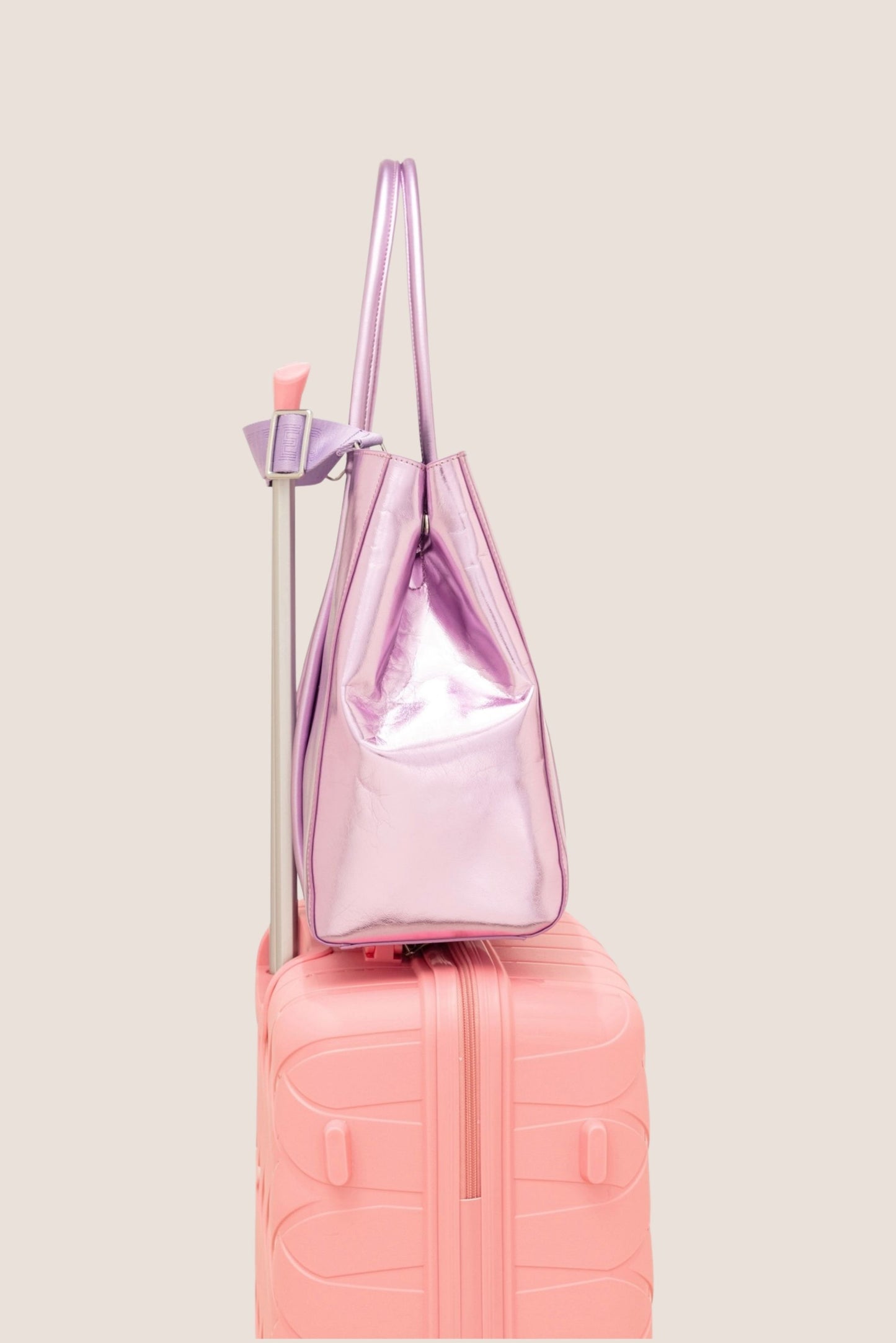 The Mid Tote Bag: Lilac Metallic