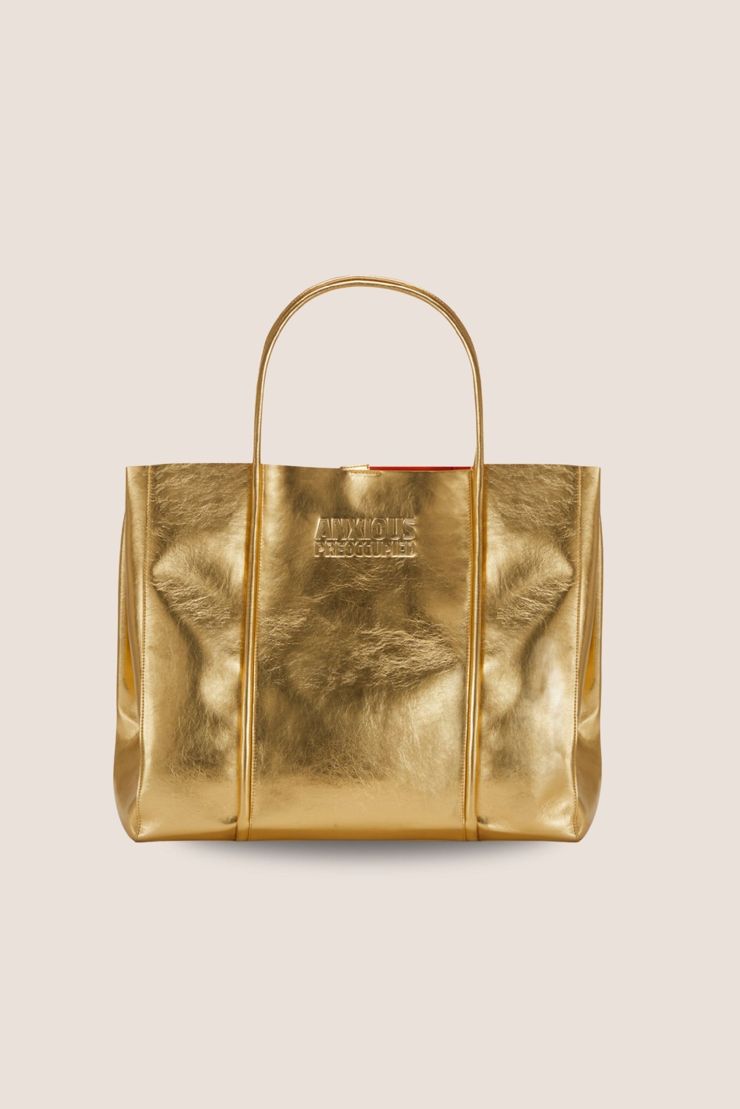 The Oversized Tote Bag: Gold Metallic