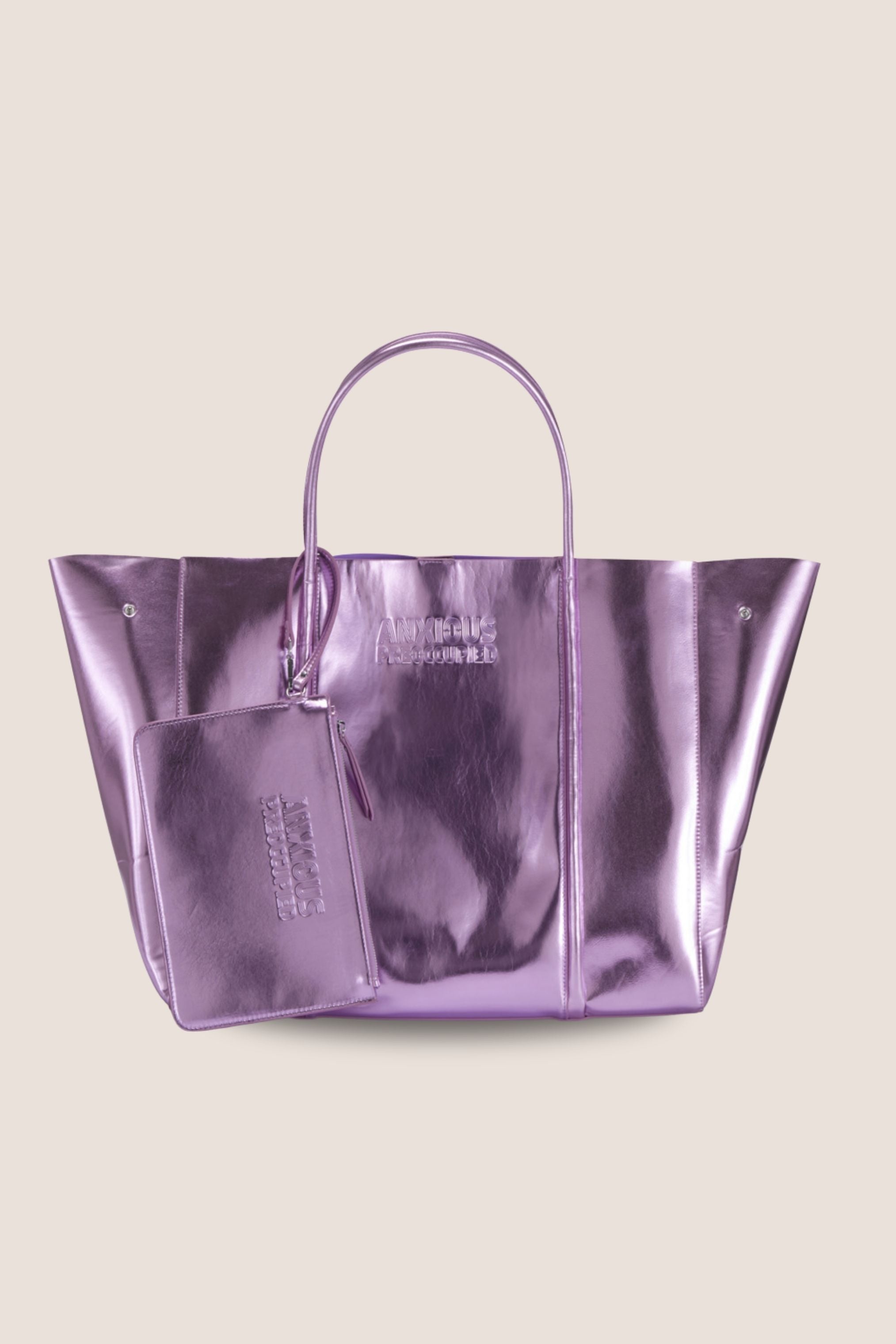 The Oversized Tote Bag: Lilac Metallic