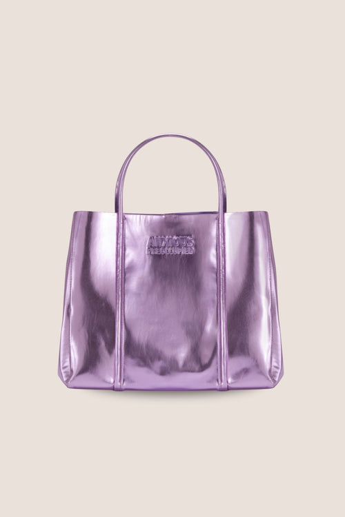 Load image 1 in gallery view. The Oversized Tote Bag: Lilac Metallic