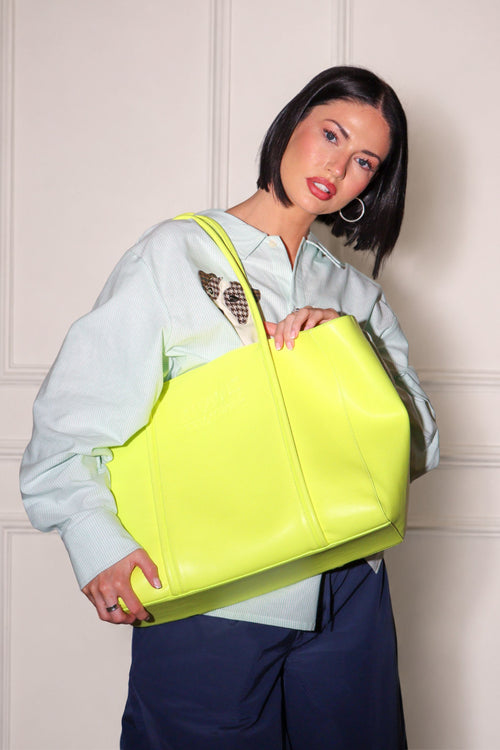 Load image 1 in gallery view. The Mid Tote Bag: Neon Yellow