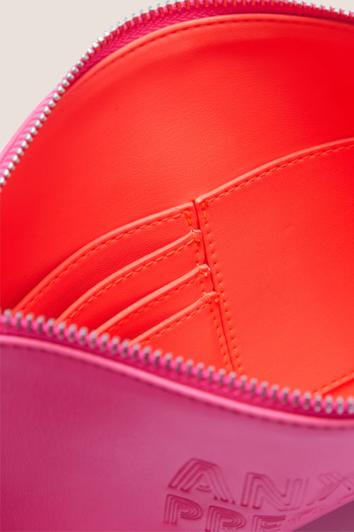 Load image 1 in gallery view. The Clutch Bag/Wallet: Neon Pink Crossbody Removable Strap