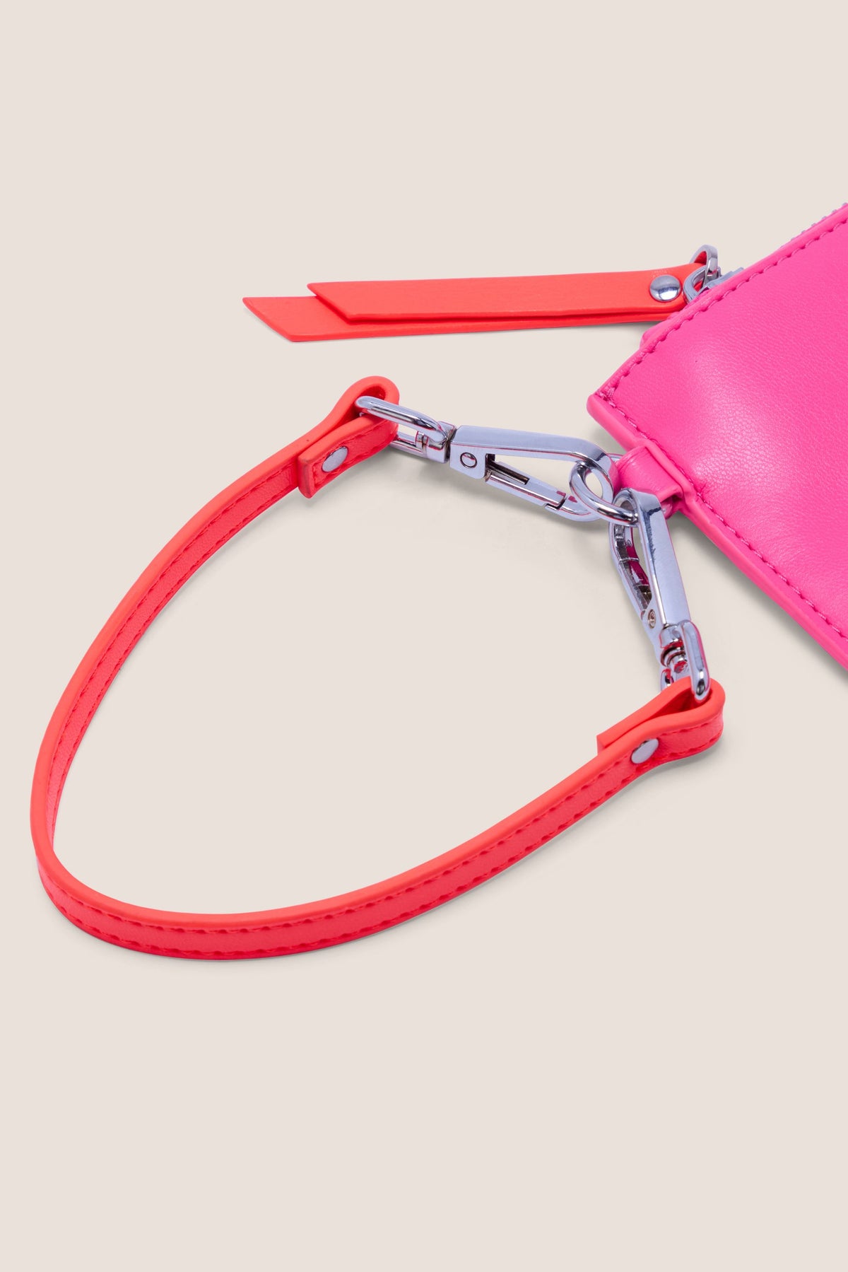 The Clutch Bag/Wallet: Neon Pink Crossbody Removable Strap