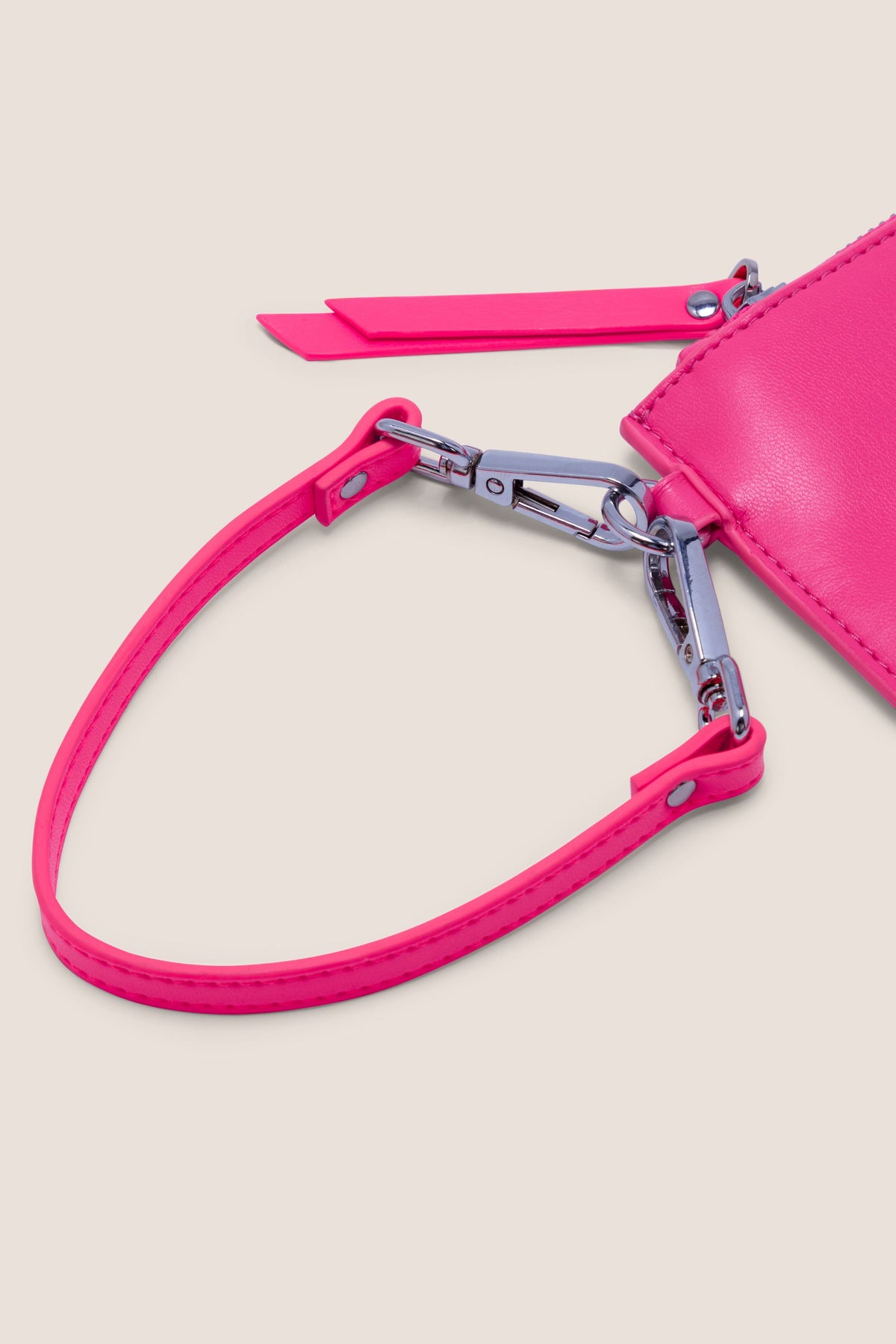 The Clutch Bag/Wallet: Neon Pink Crossbody Removable Strap