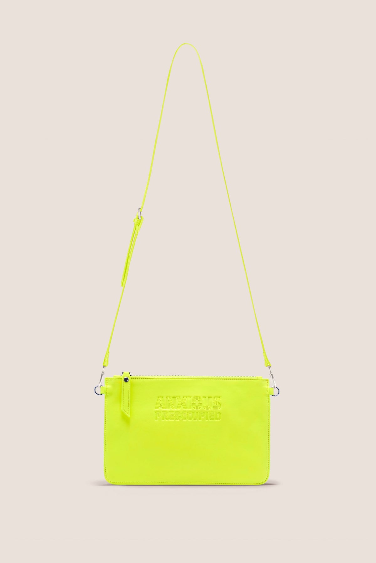 The Clutch Bag/Wallet: Neon Yellow Crossbody Removable Strap