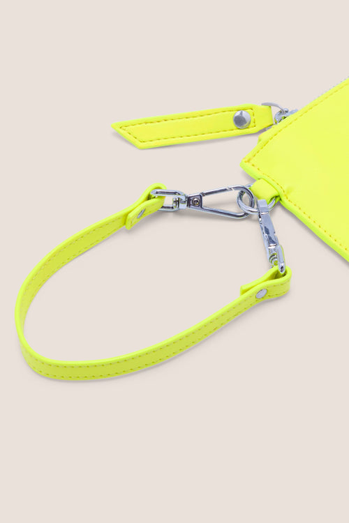 Load image 1 in gallery view. The Clutch Bag/Wallet: Neon Yellow Crossbody Removable Strap