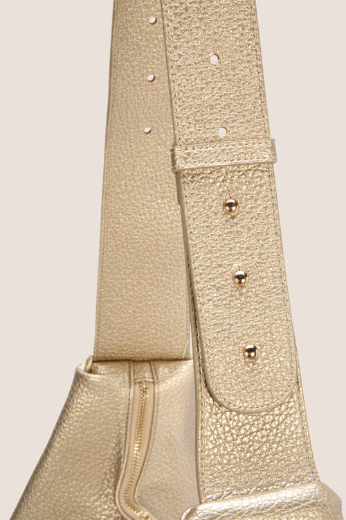 Load image 1 in gallery view. The Half Moon Bag: Gold