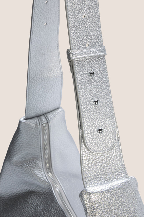 Load image 1 in gallery view. The Half Moon Bag: Silver