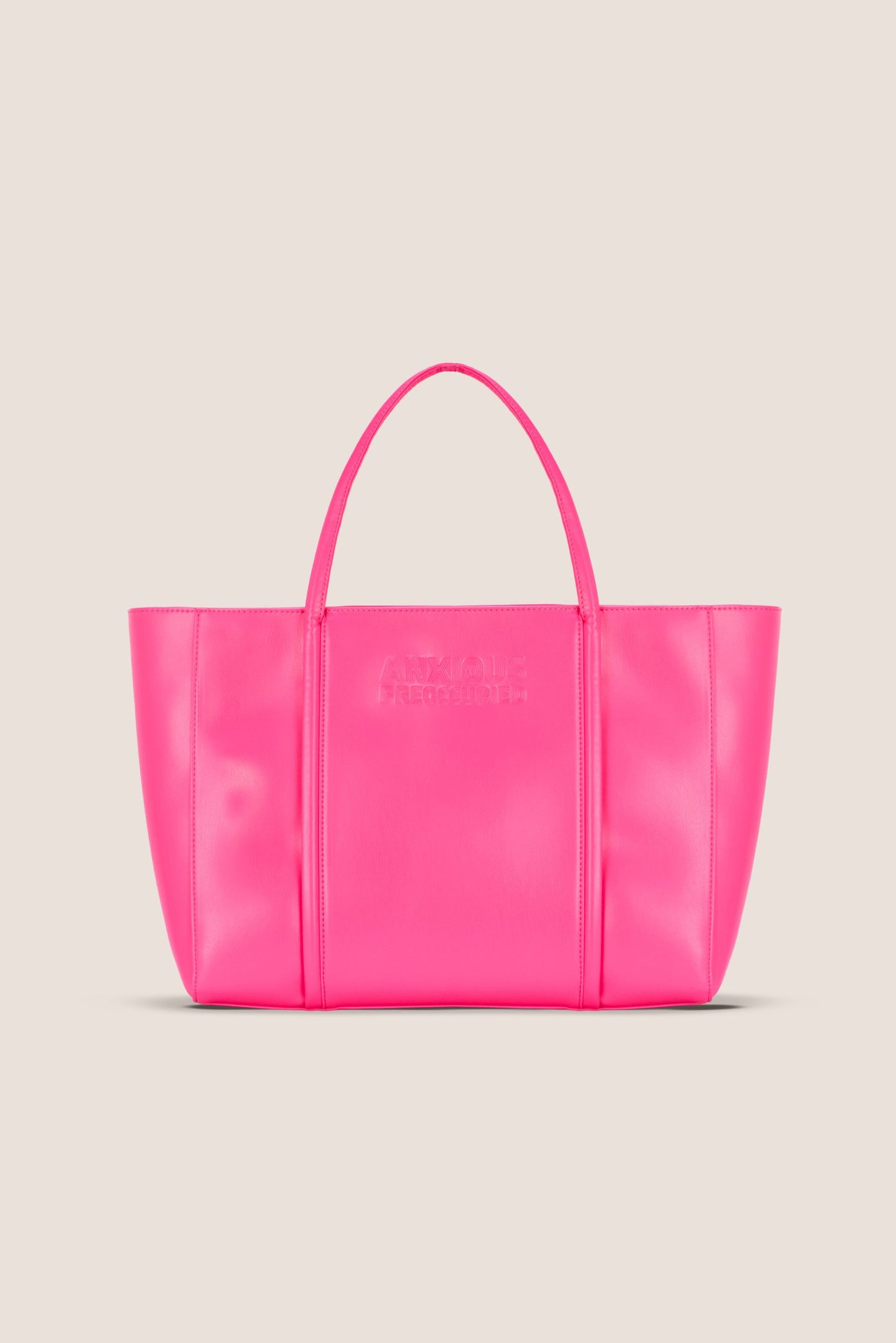 The Zipped Mid Tote Bag: Neon Pink