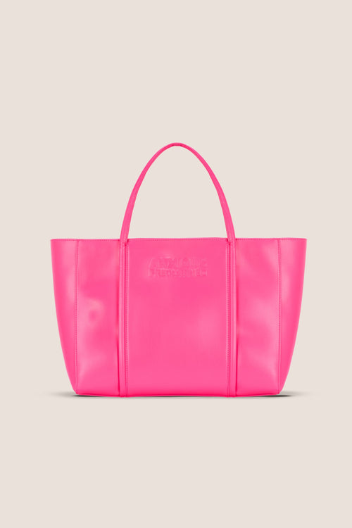 Load image 1 in gallery view. The Zipped Mid Tote Bag: Neon Pink