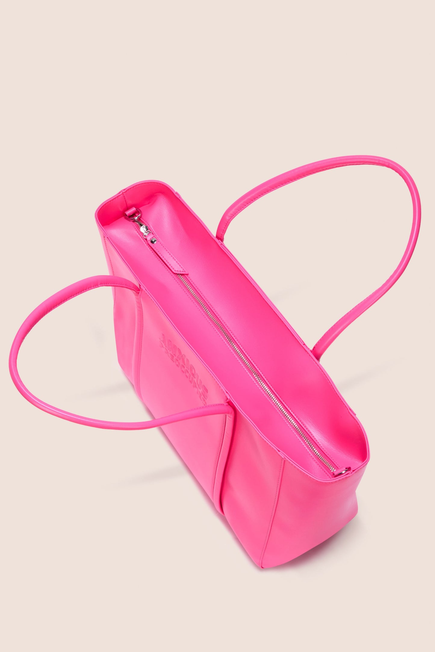 The Zipped Mid Tote Bag: Neon Pink