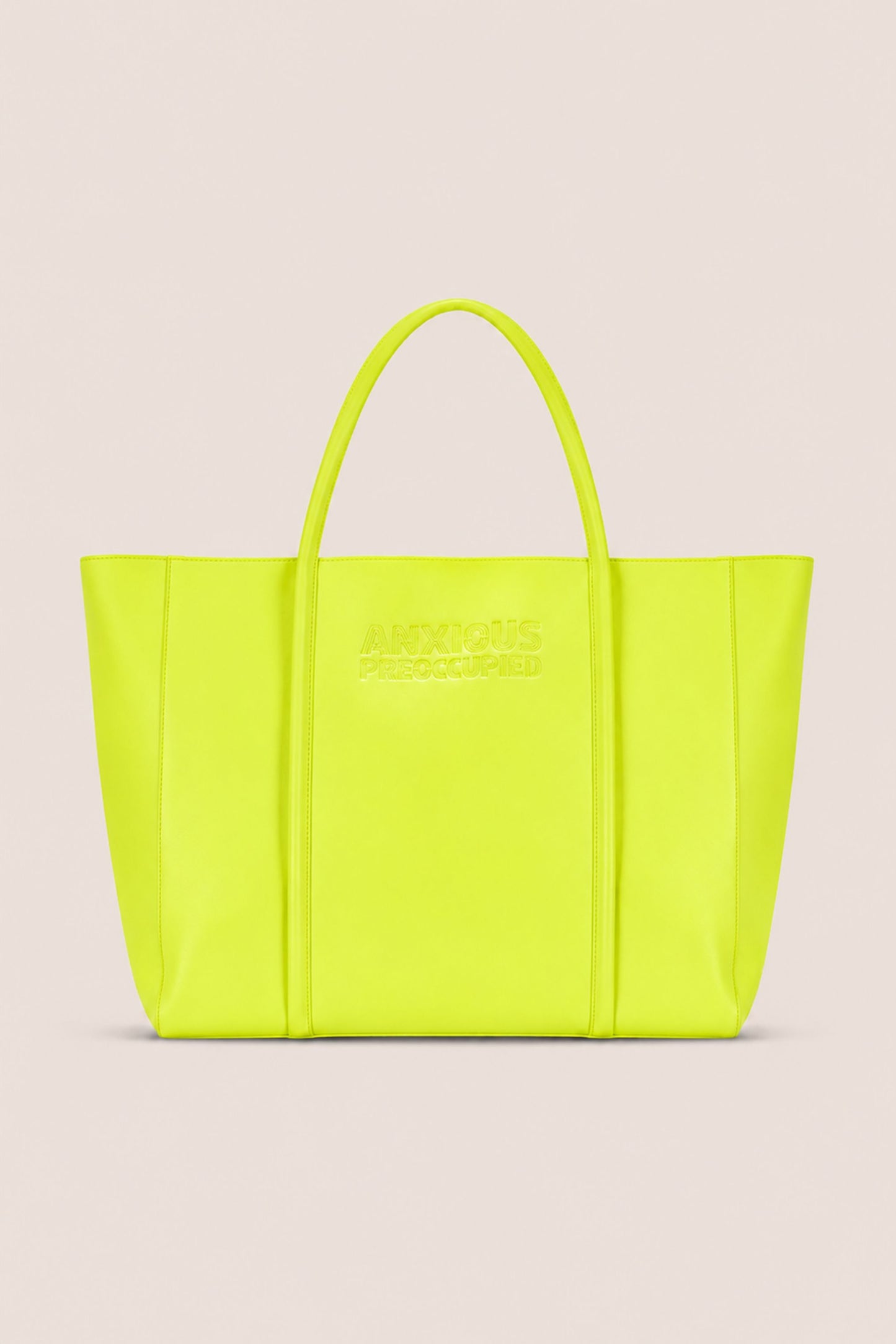 The Zipped Mid Tote Bag: Neon Yellow