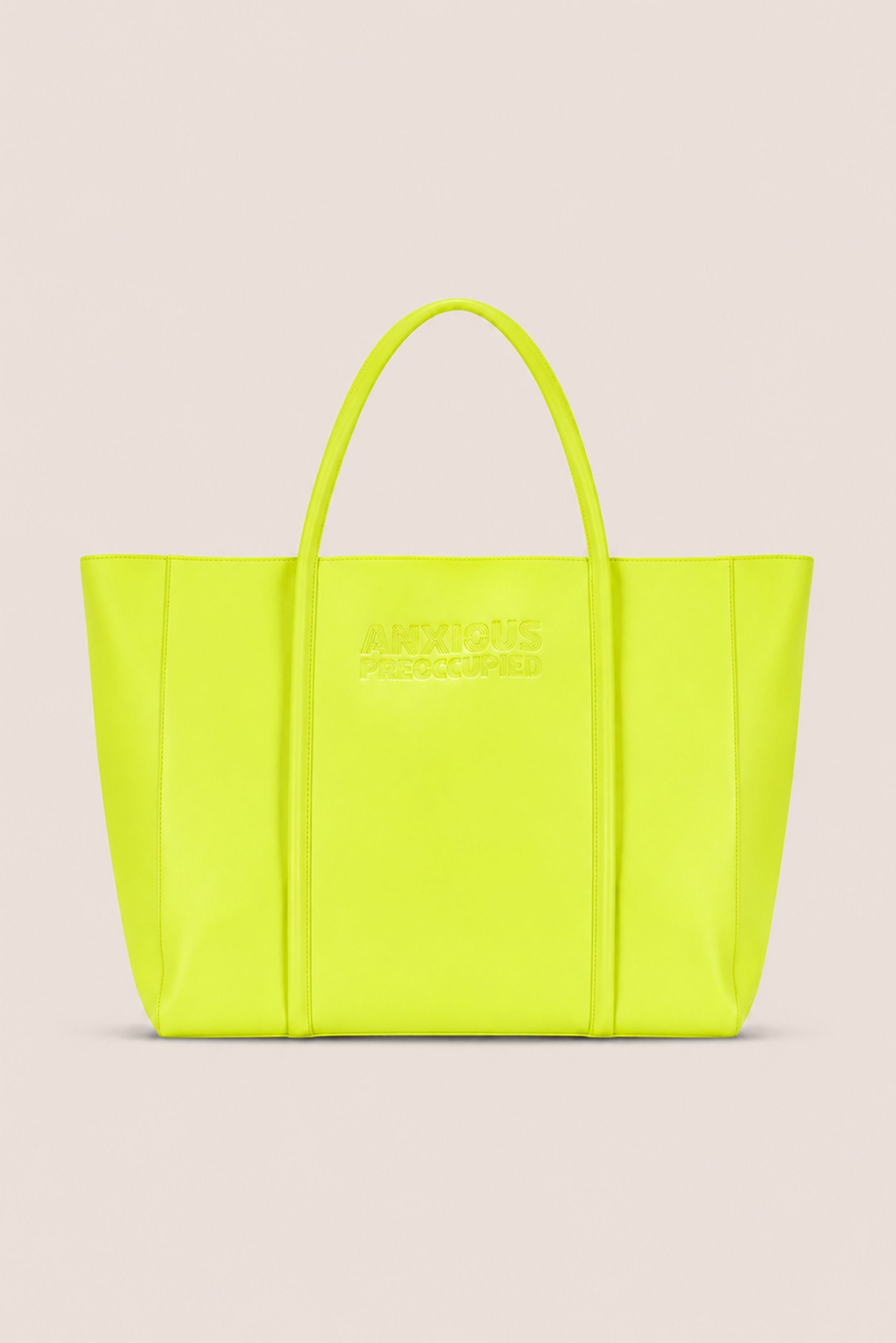 The Zipped Mid Tote Bag: Neon Yellow