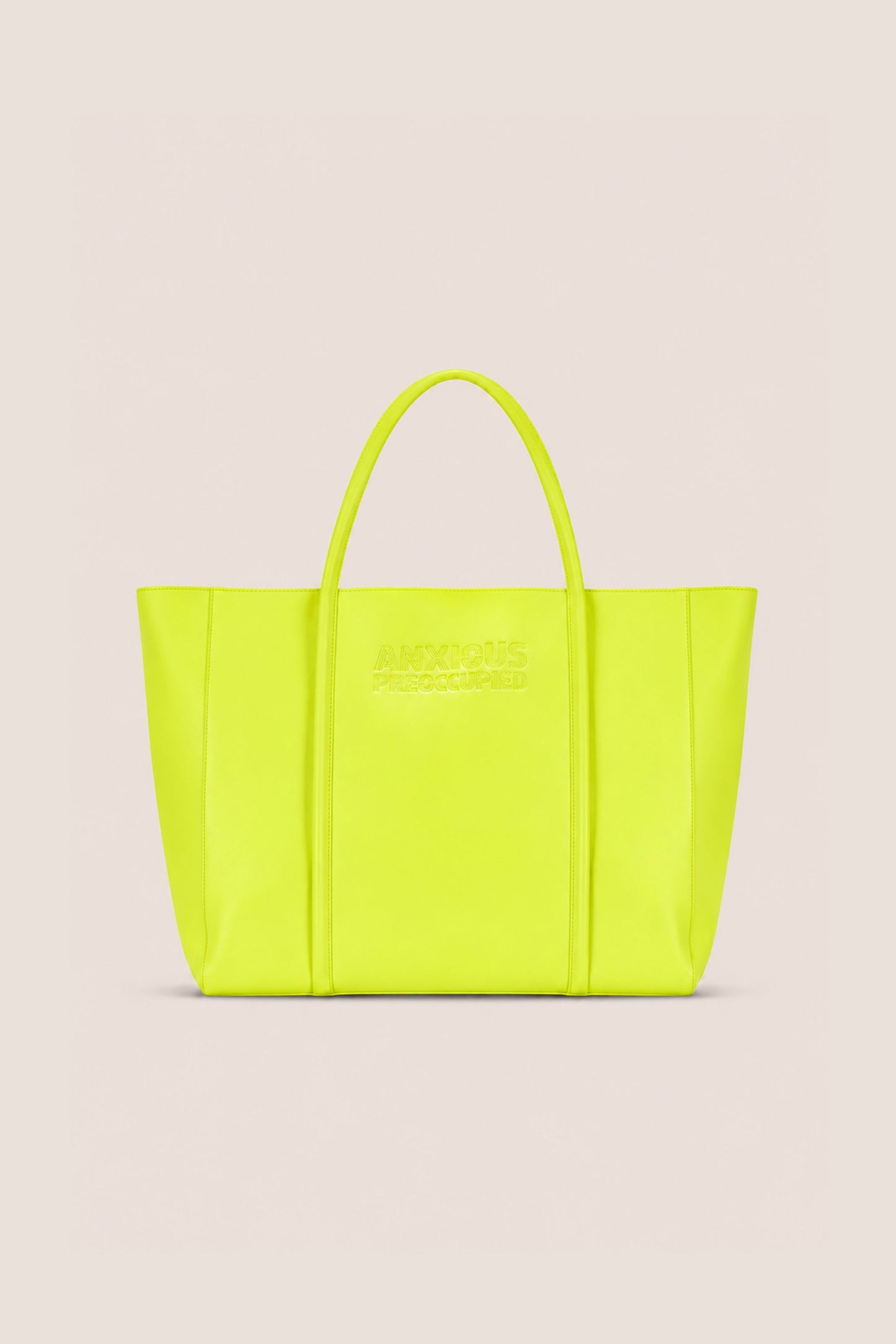 The Zipped Mid Tote Bag: Neon Yellow