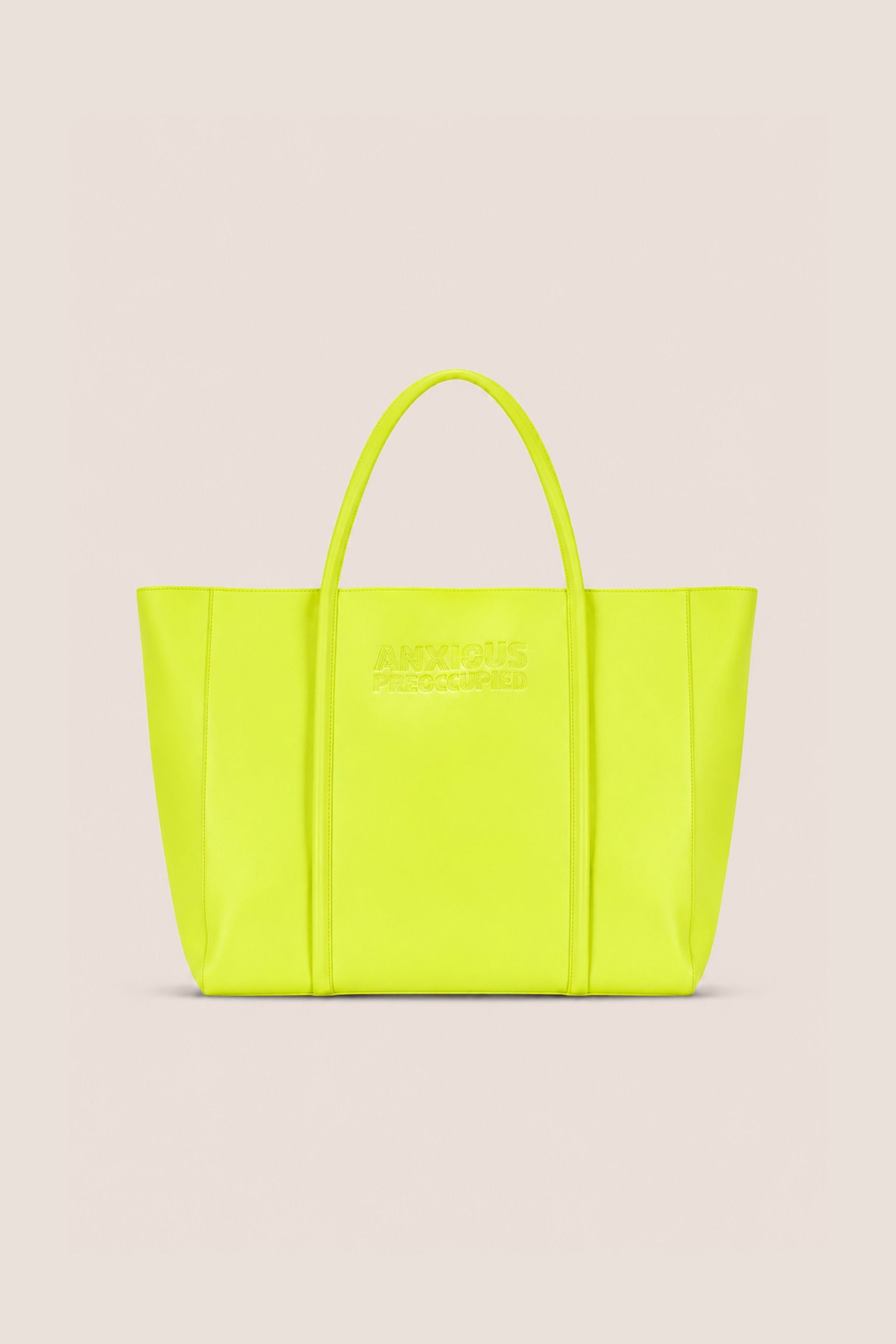 The Zipped Mid Tote Bag: Neon Yellow
