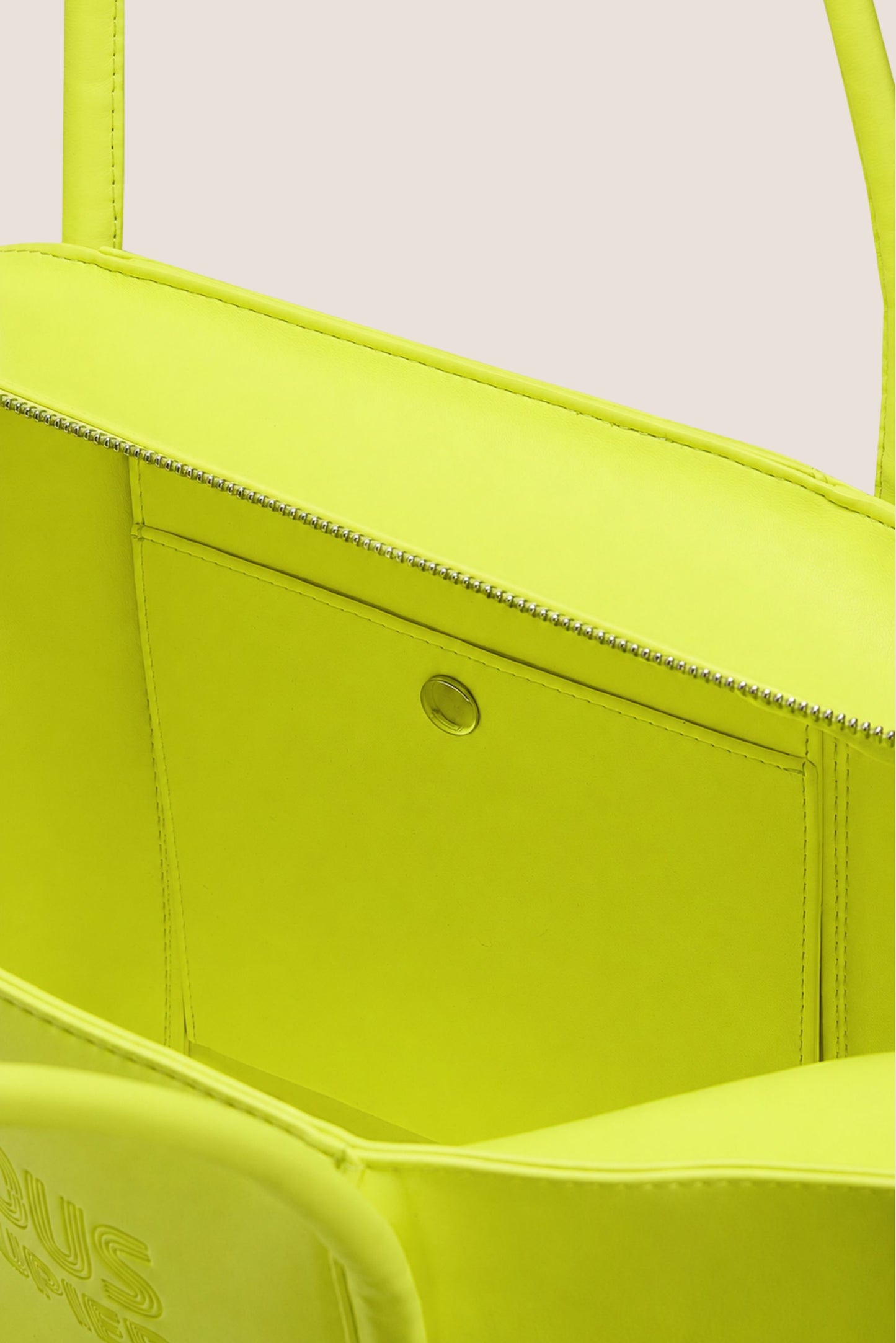 The Zipped Mid Tote Bag: Neon Yellow