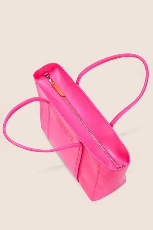 Load image 1 in gallery view. The Zipped Mid Tote Bag: Neon Pink