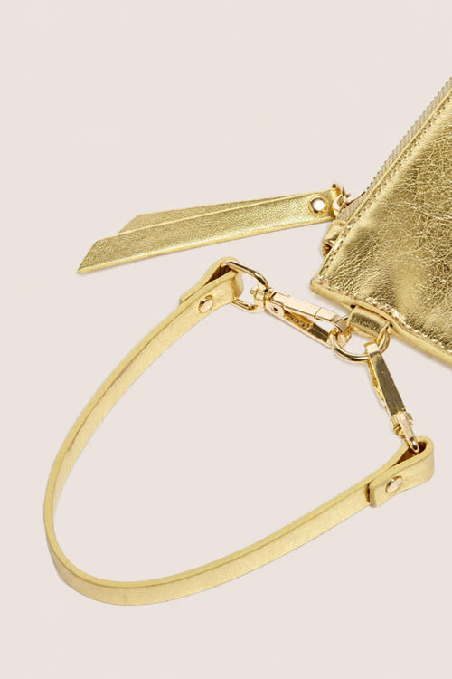 Load image 1 in gallery view. The Clutch Bag/Wallet: Gold Metallic Crossbody Removable Strap