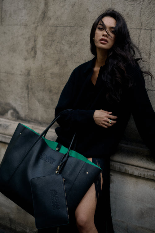 Load image 1 in gallery view. The Oversized Tote Bag: Black