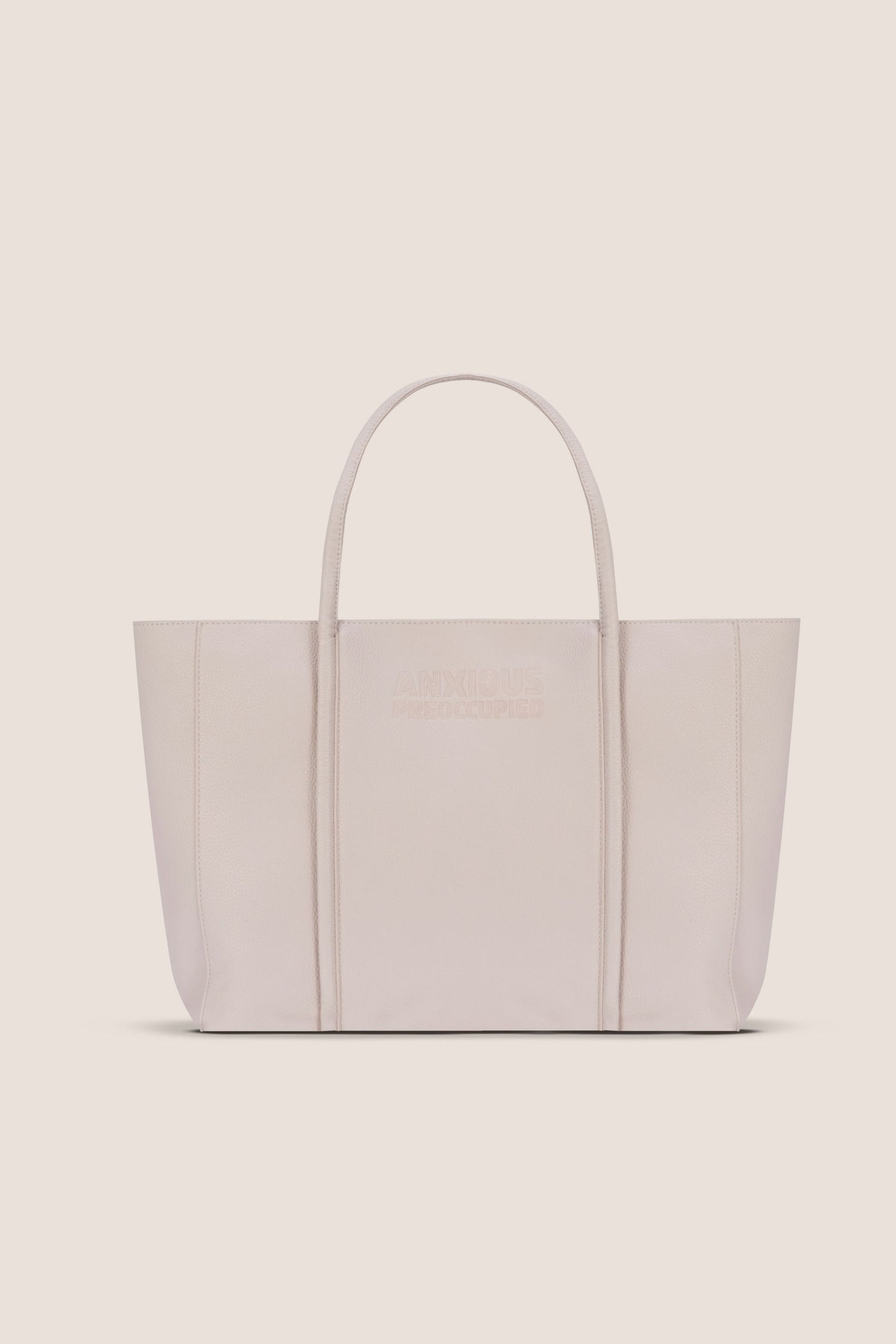 The Zipped Mid Tote Bag: Beige