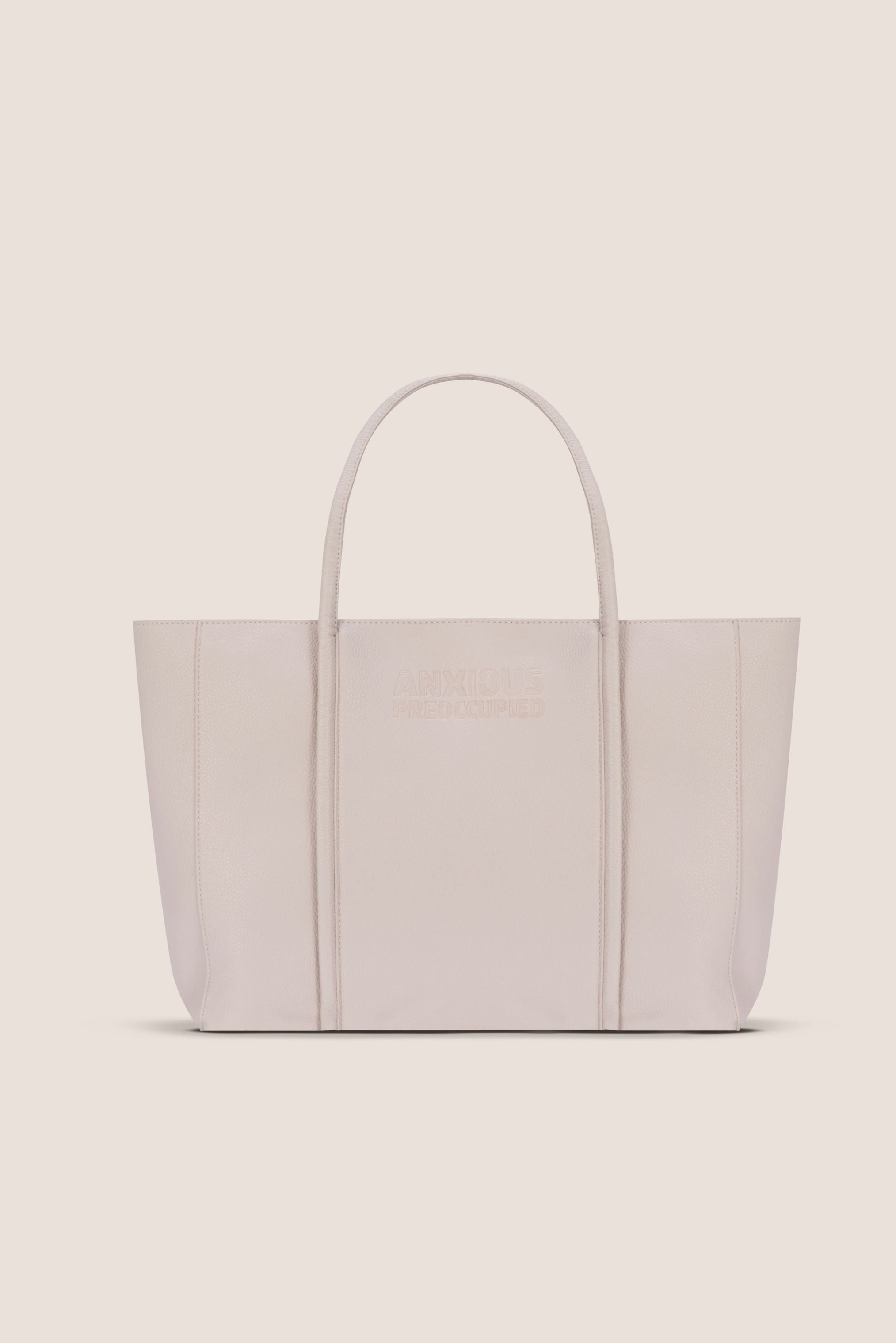 The Zipped Mid Tote Bag: Beige