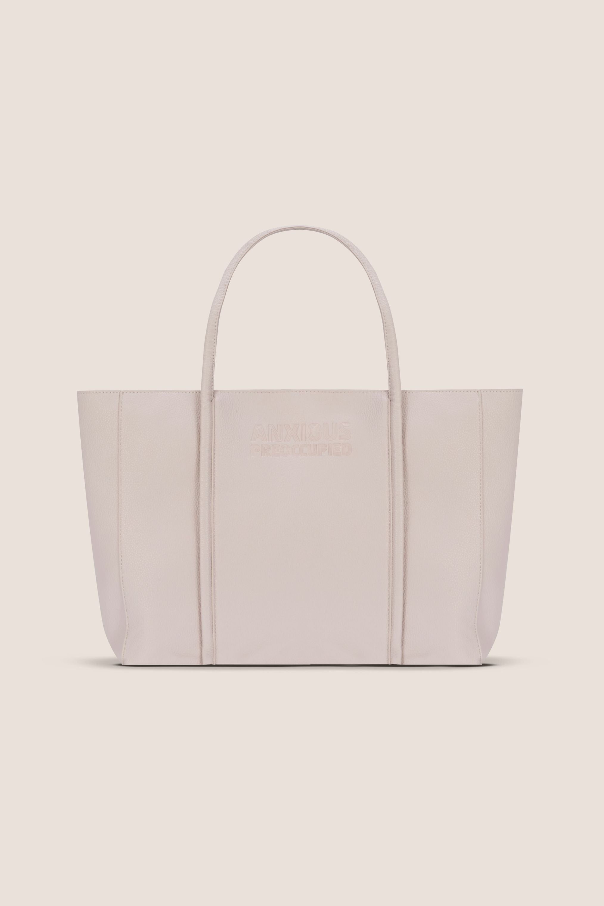The Zipped Mid Tote Bag: Beige