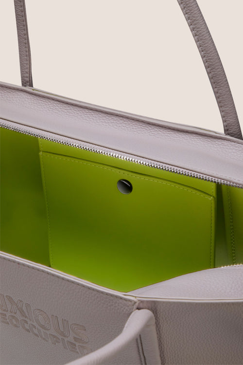 Load image 1 in gallery view. The Zipped Mid Tote Bag: Beige